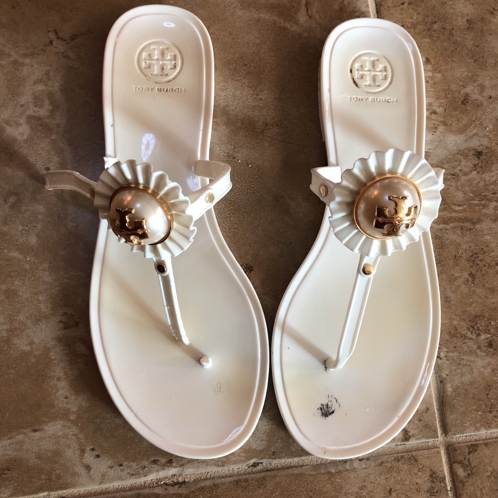 Tory Burch rubber pearl sandals size 8 *SALE 57%*